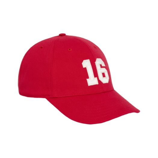 Celine 16 Baseball Cap in Cotton Cardinal Red