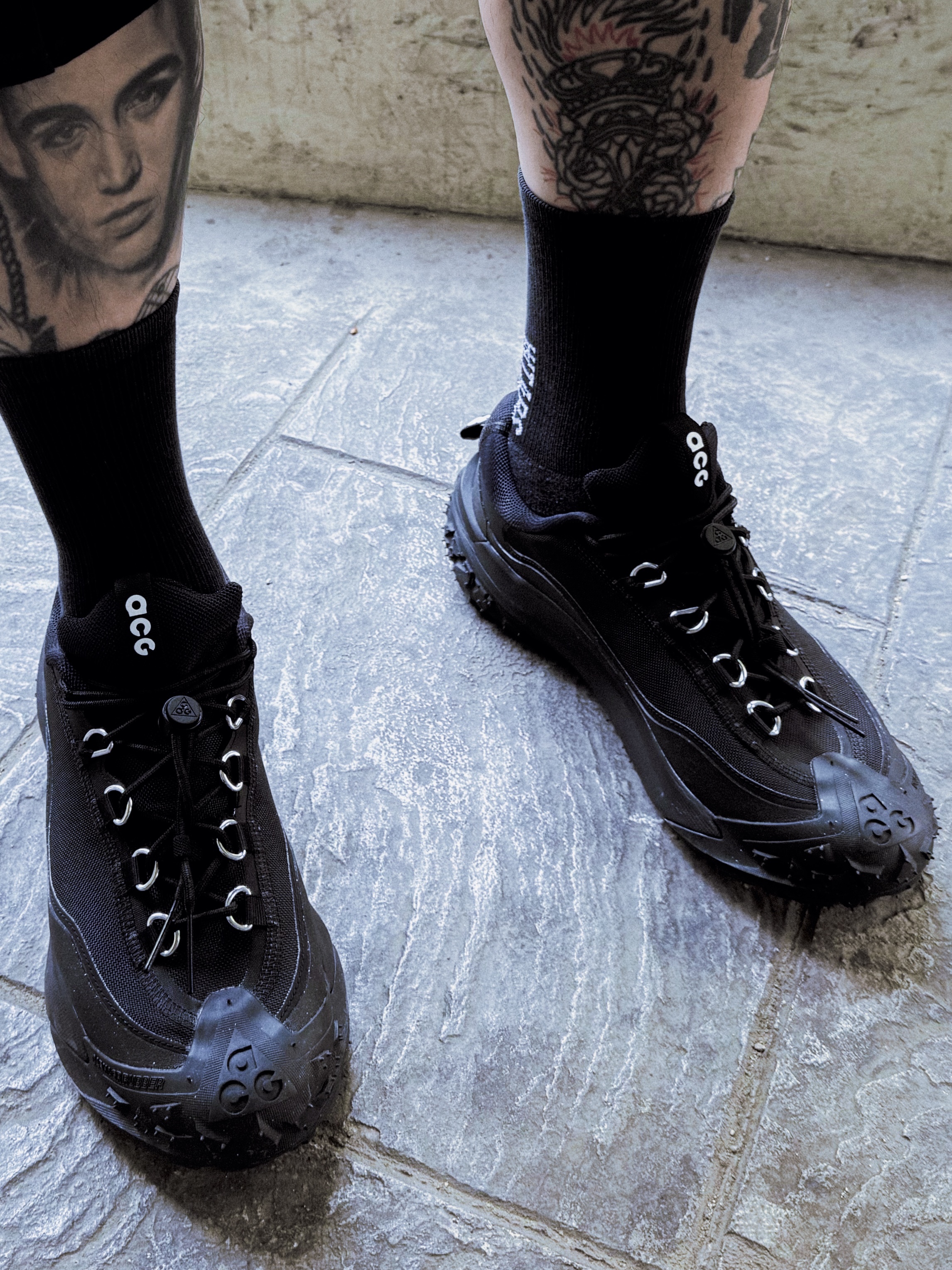 Nike x Comme des Garcons Homme Plus ACG Mountain Fly 2 Low Black 착용 스타일