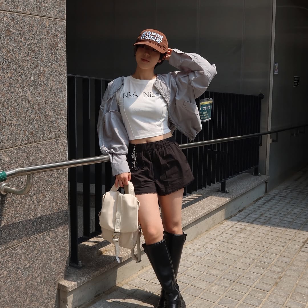 Dominant Star Kids Cap Brown 착용 스타일 - 2