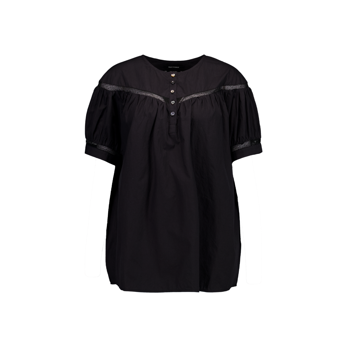 나비버스 하즈키 블라우스 블랙(NAVIVERSE Hazuki Blouse Black)