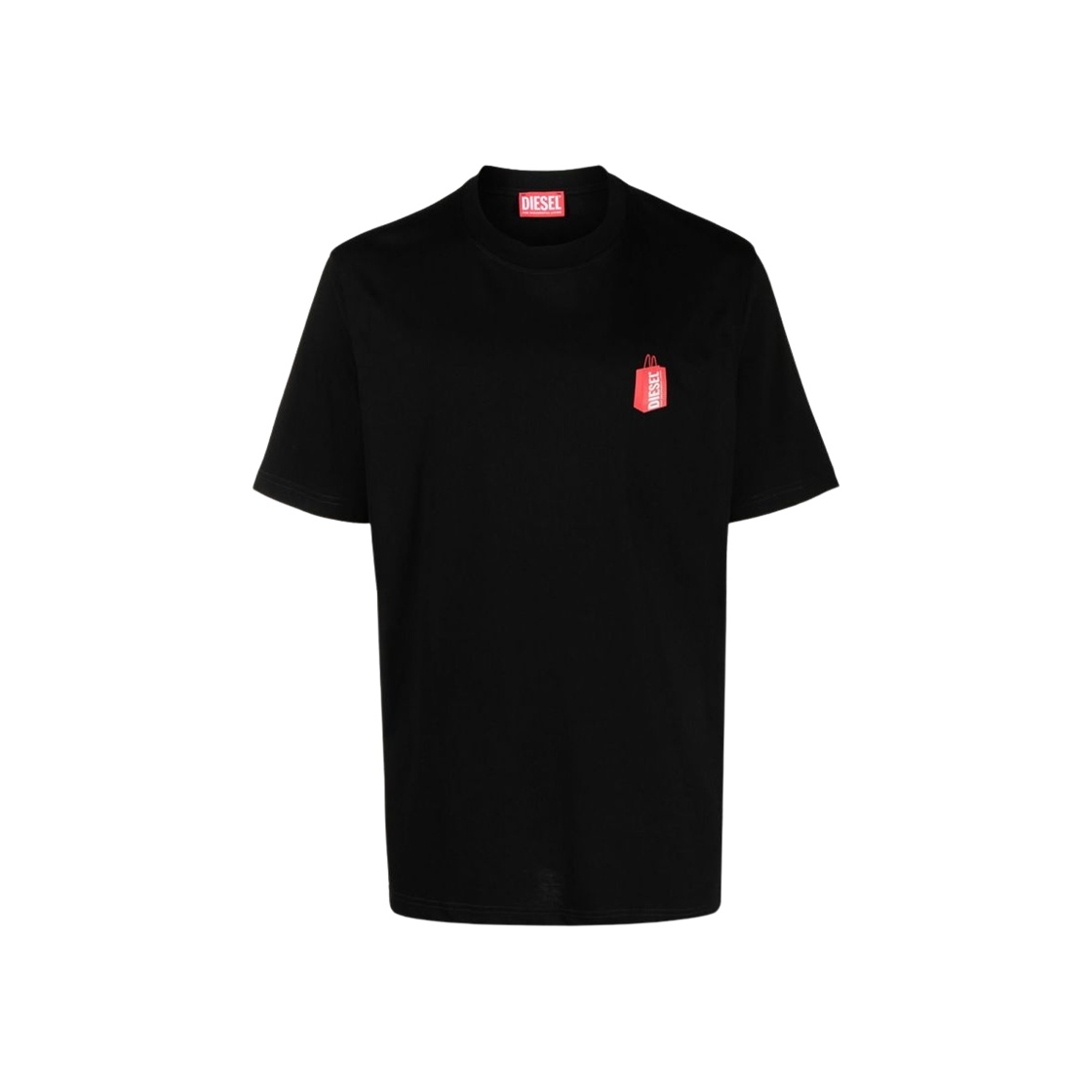 디젤 T-저스트-N18 디젤백 프린트 티셔츠 블랙(Diesel T-Just-N18 T-Shirt with Diesel Bag Print Black) - 1