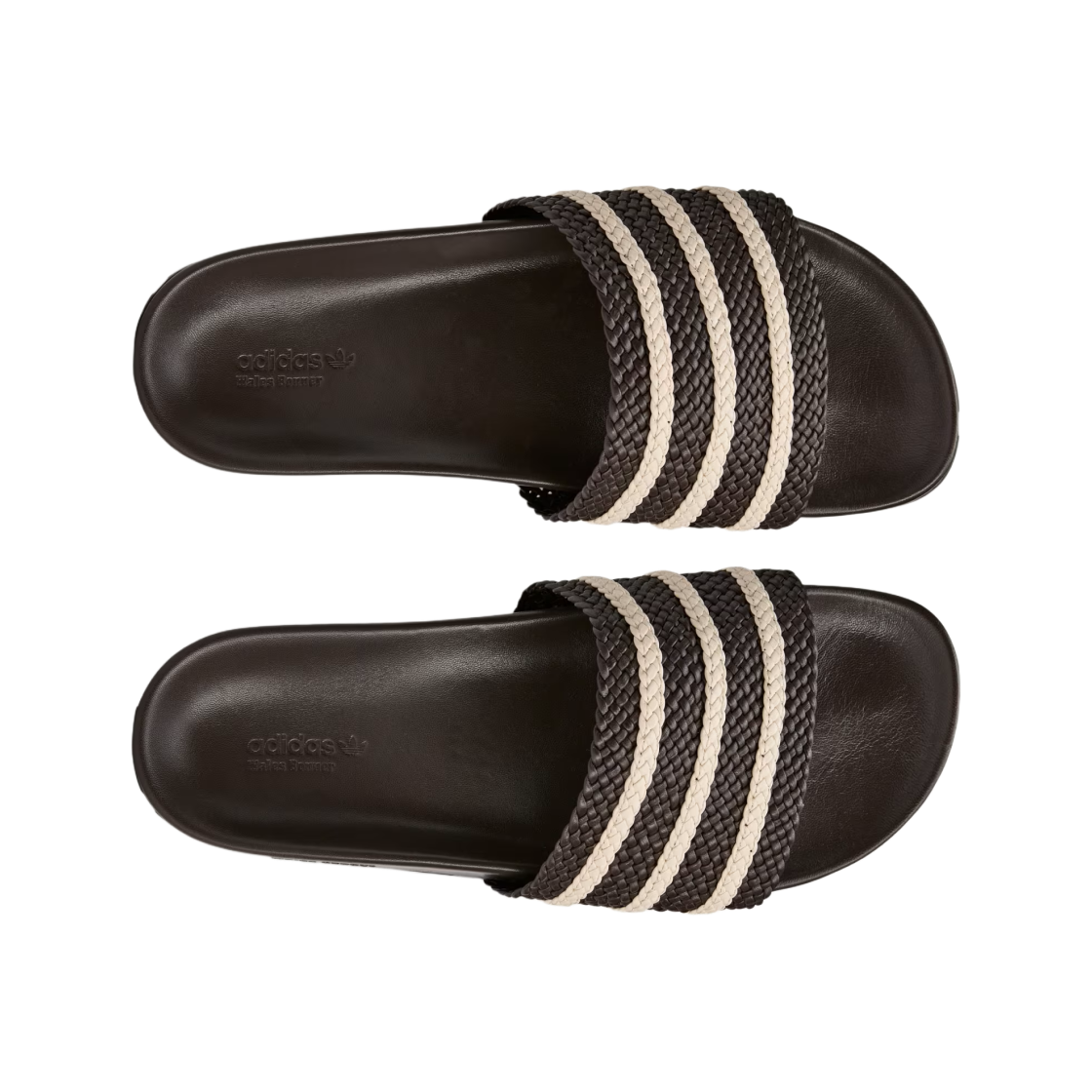 아디다스 x 웨일스 보너 아딜렛 다크 브라운 원더 화이트(Adidas x Wales Bonner Adilette Dark Brown Wonder White) - 2