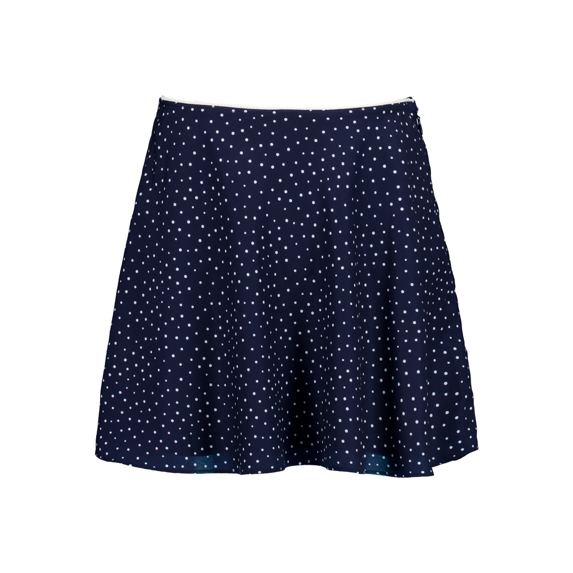 P0000CAK NAVIVERSE Dot Flare Skirt_Navy