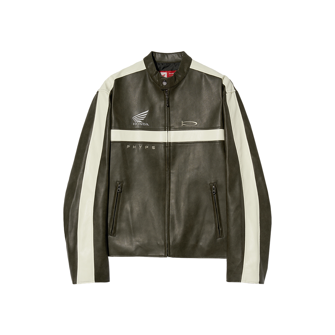 HEF1JK303ACH Honda Motorcycle Synthetic Leather Jacket Vintage Charcoal - 대표 이미지 #1
