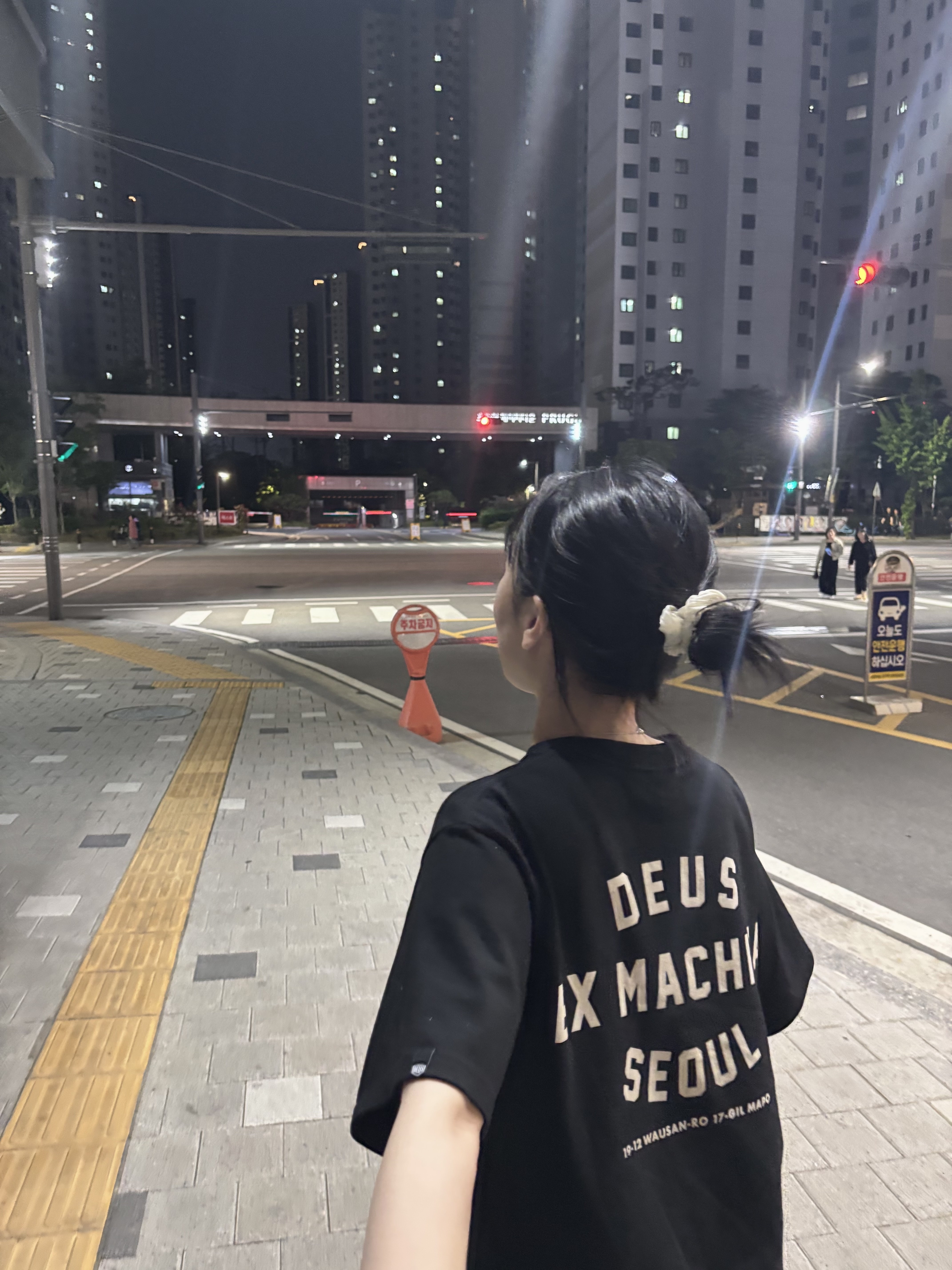 Deus Ex Machina Seoul College T-Shirt Black 착용 스타일