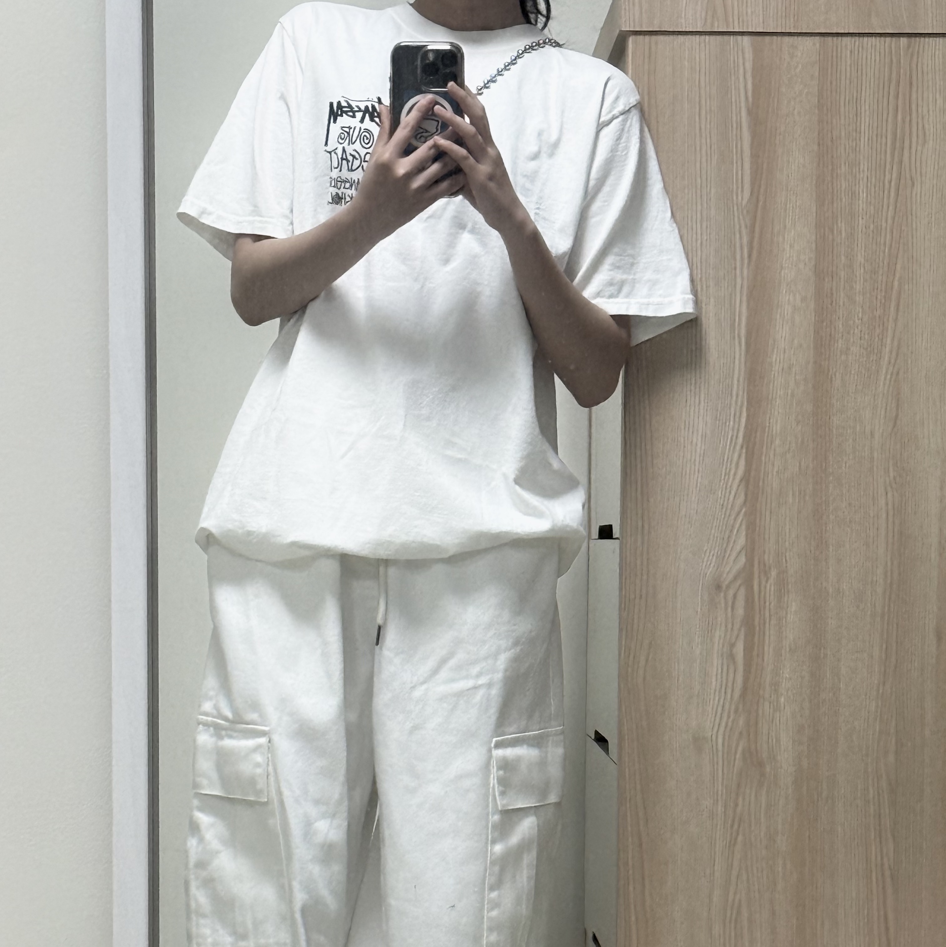 Stussy x Our Legacy Work Shop 8 Ball Pigment Dyed Yin Yang T-Shirt Natural 착용 스타일