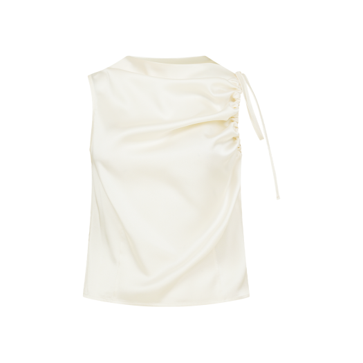 2025BL2080CRF Letter From Moon Glow Tie Sleeveless Blouse Cream