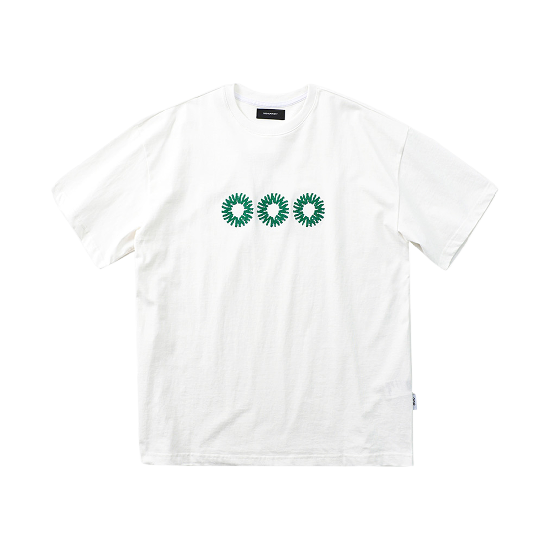 999휴머니티 EVD 로고 하프 티셔츠 오프 화이트(999Humanity EVD Logo Half T-Shirt Off White)