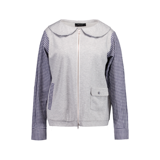 P0000BZT NAVIVERSE Momo Checkered Shirt Jacket Navy