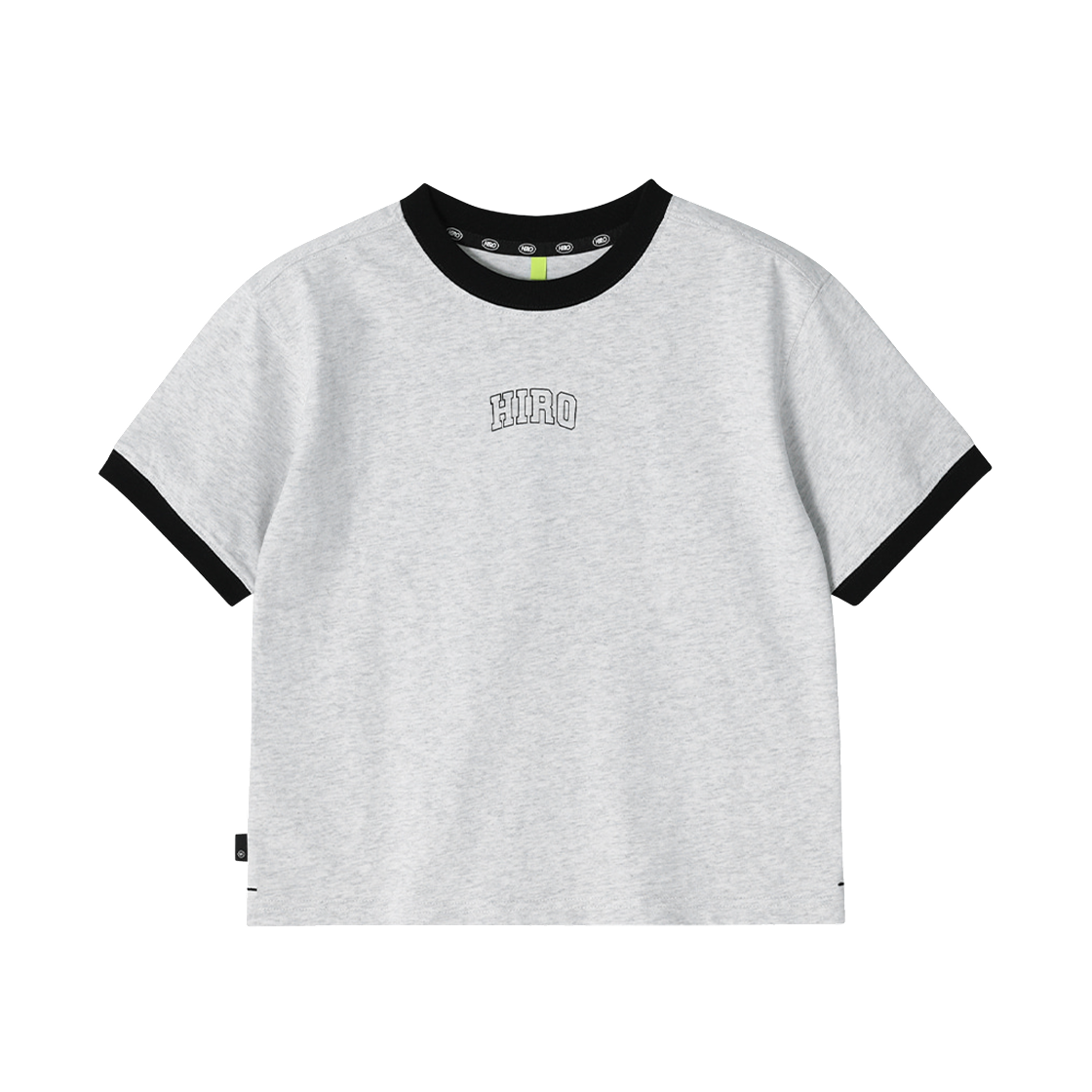 (키즈) 히로 블랭크 링거 티셔츠 멜란지 화이트((Kids) Hiro Blank Ringer T-Shirt Melange White)