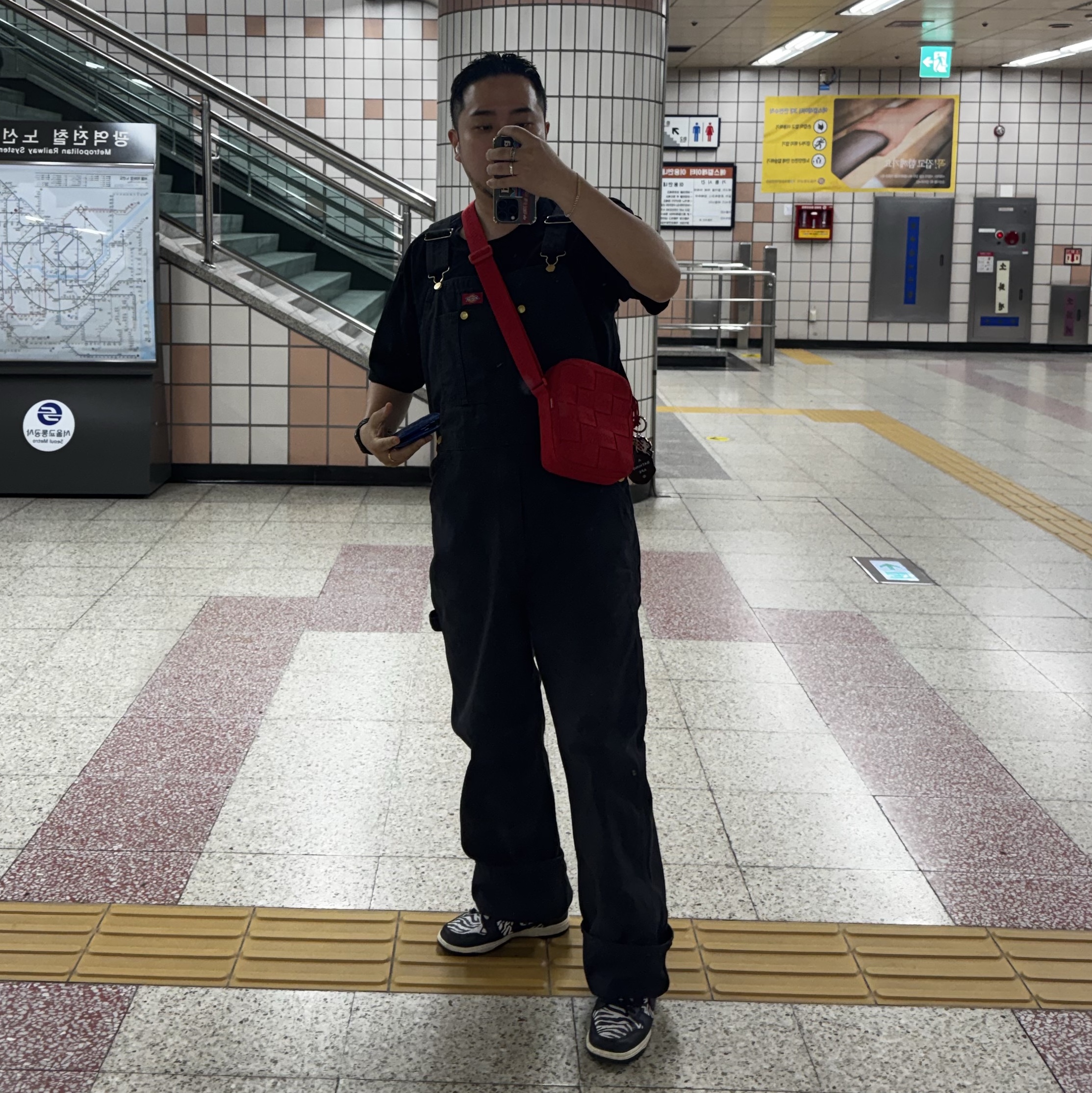 Nike x Quartersnacks SB Dunk Low Zebra Cake, Supreme Woven Shoulder Bag Red - 23SS 착용 스타일