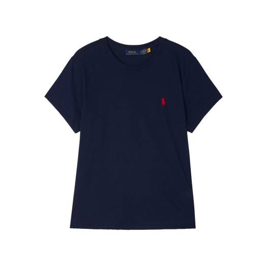KW5CTSSRL70NY [30% 적립] Polo Ralph Lauren Women Cotton Jersey Crewneck Tee Navy - 25FW