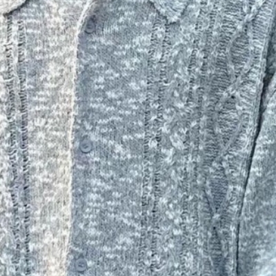 Millo Archive Pretzel Knit Shirt Marble Blue 착용 스타일