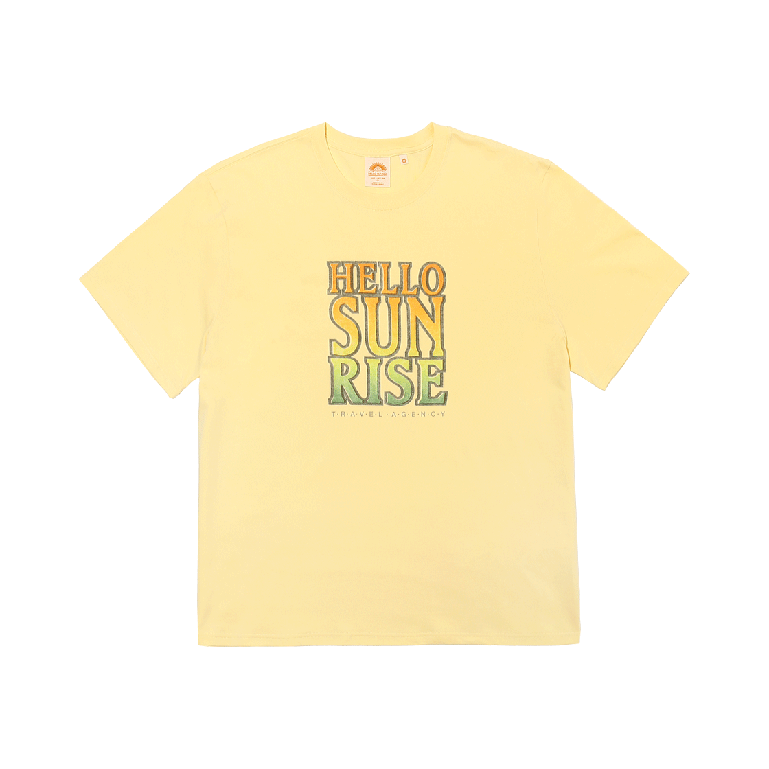 헬로선라이즈 그레이디언트 타이포 티 라이트 옐로우(Hello Sunrise Hello Sunrise Gradient Typo Tee Light Yellow)