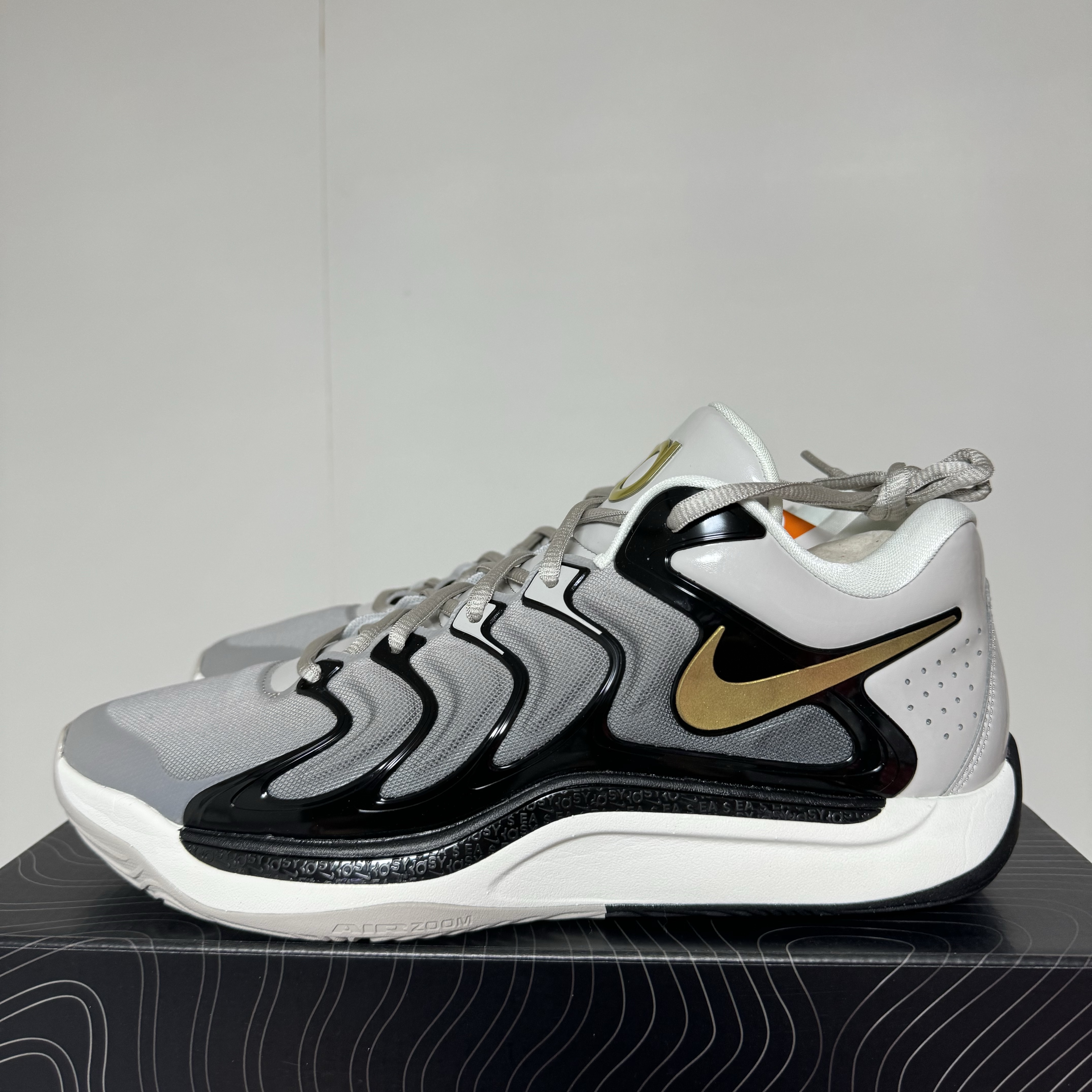 Nike KD 17 EP Light Iron Ore Metallic Gold 착용 스타일