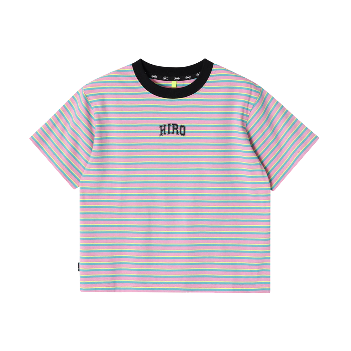 (키즈) 히로 블랭크 스트라이프 티셔츠 핑크((Kids) Hiro Blank Stripe T-Shirt Pink)