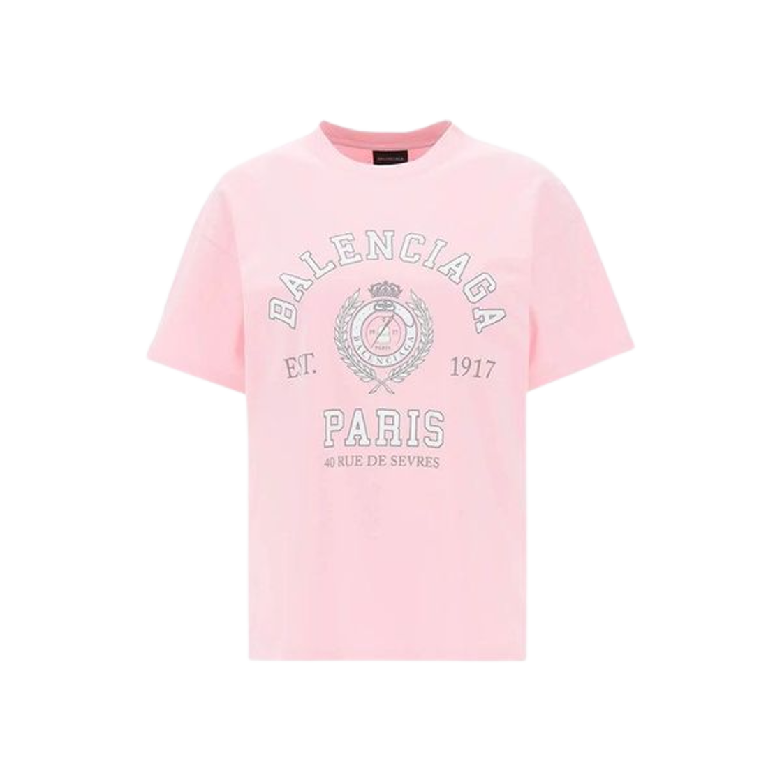 612965TMV983167F (W) Balenciaga Logo Print T-Shirt Light Pink