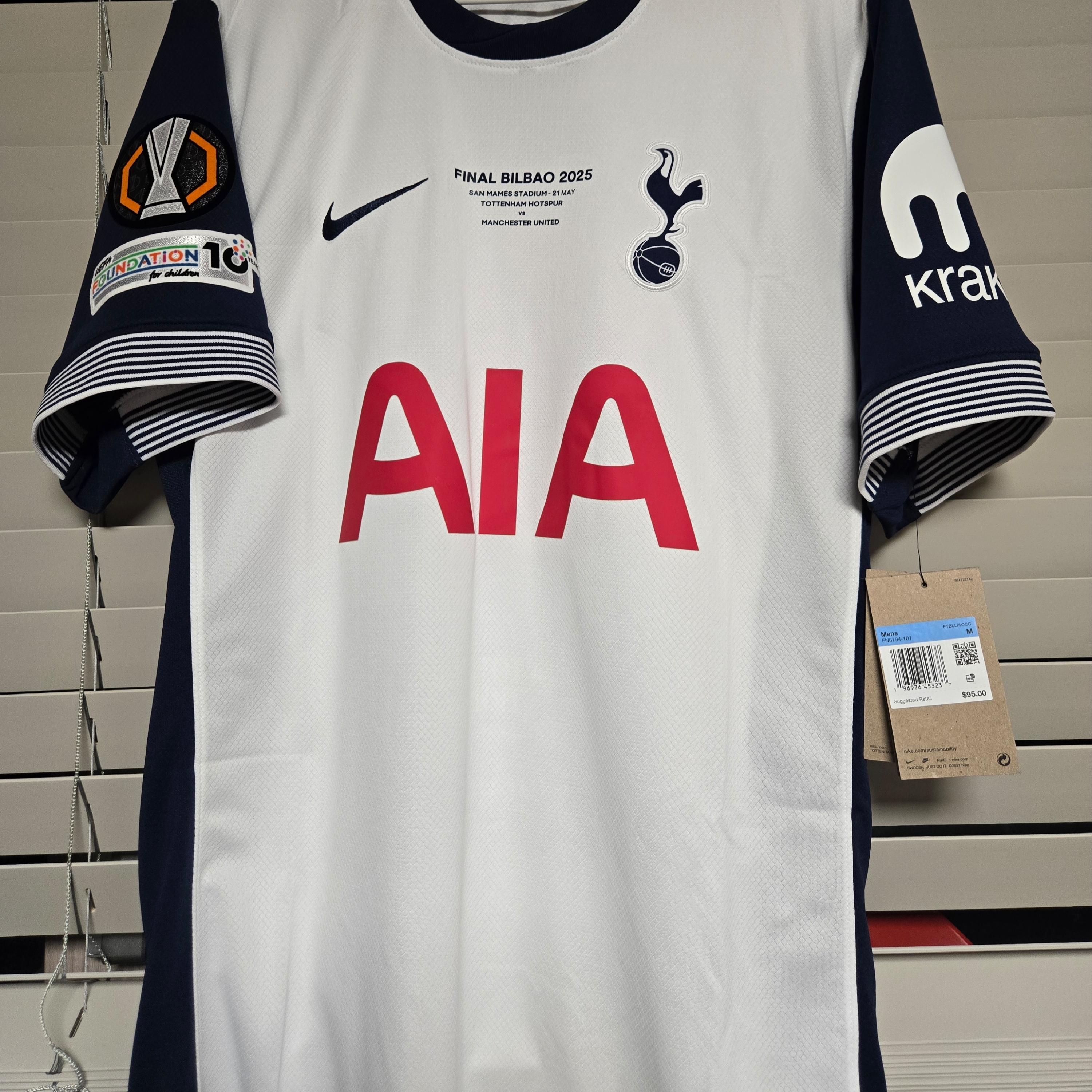 Nike Tottenham Hotspur 2024/25 Dri-Fit Stadium Home Jersey White (Non Marking Ver.) 착용 스타일 - 2