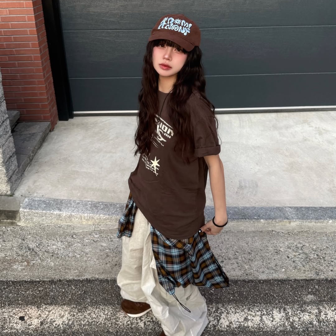 Dominant Star Kids Cap Brown 착용 스타일 - 1