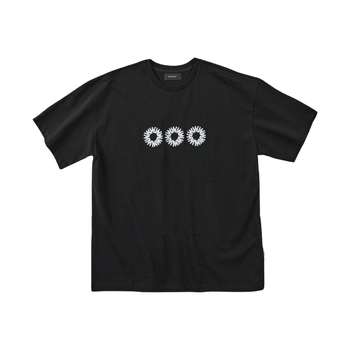 999휴머니티 EVD 로고 하프 티셔츠 블랙(999Humanity EVD Logo Half T-Shirt Black)