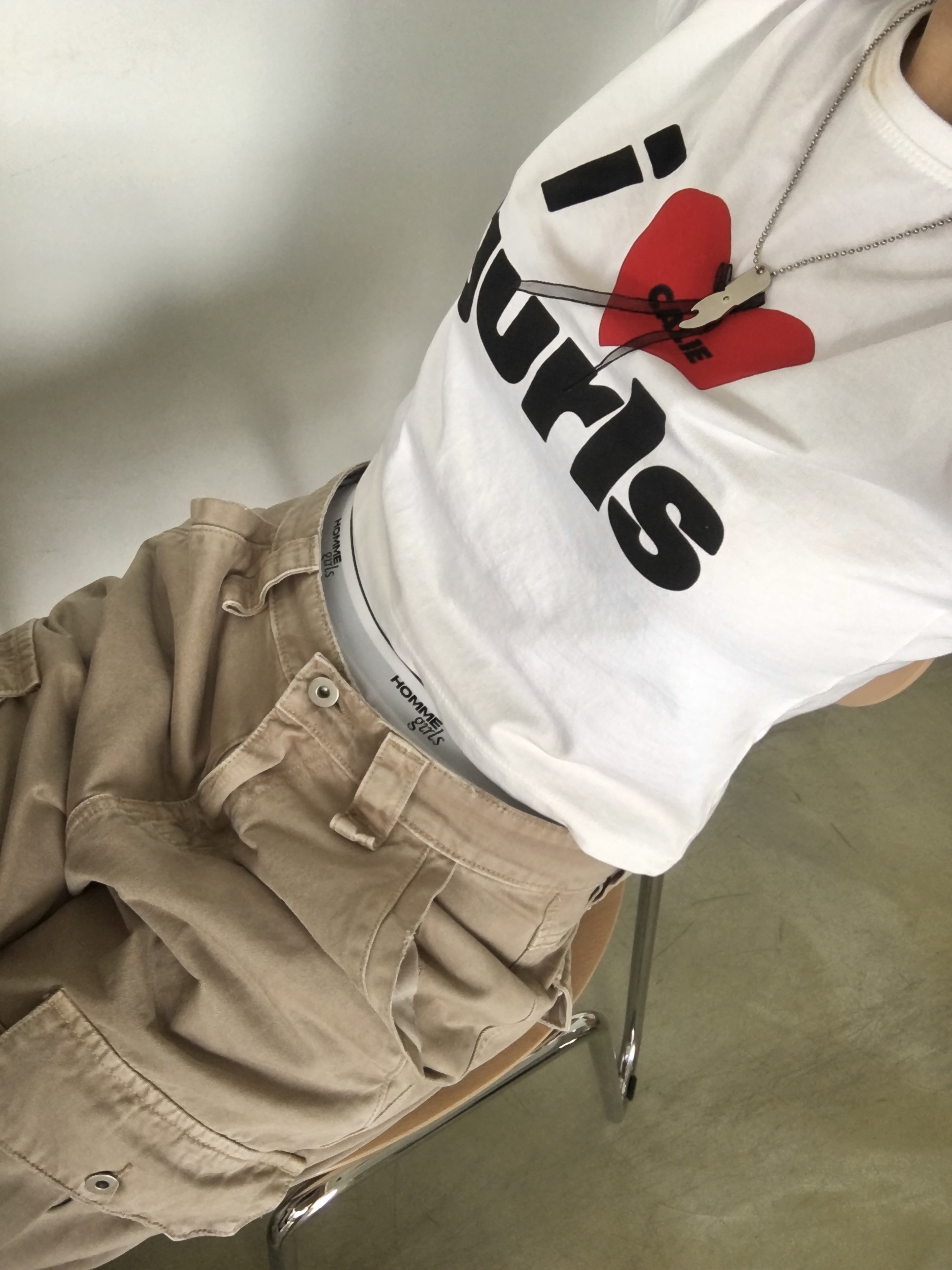 (W) Homme Girls Cotton Boxer Shorts Blue Stripe, Hysteric Glamour You Pay Necklace Silver 착용 스타일