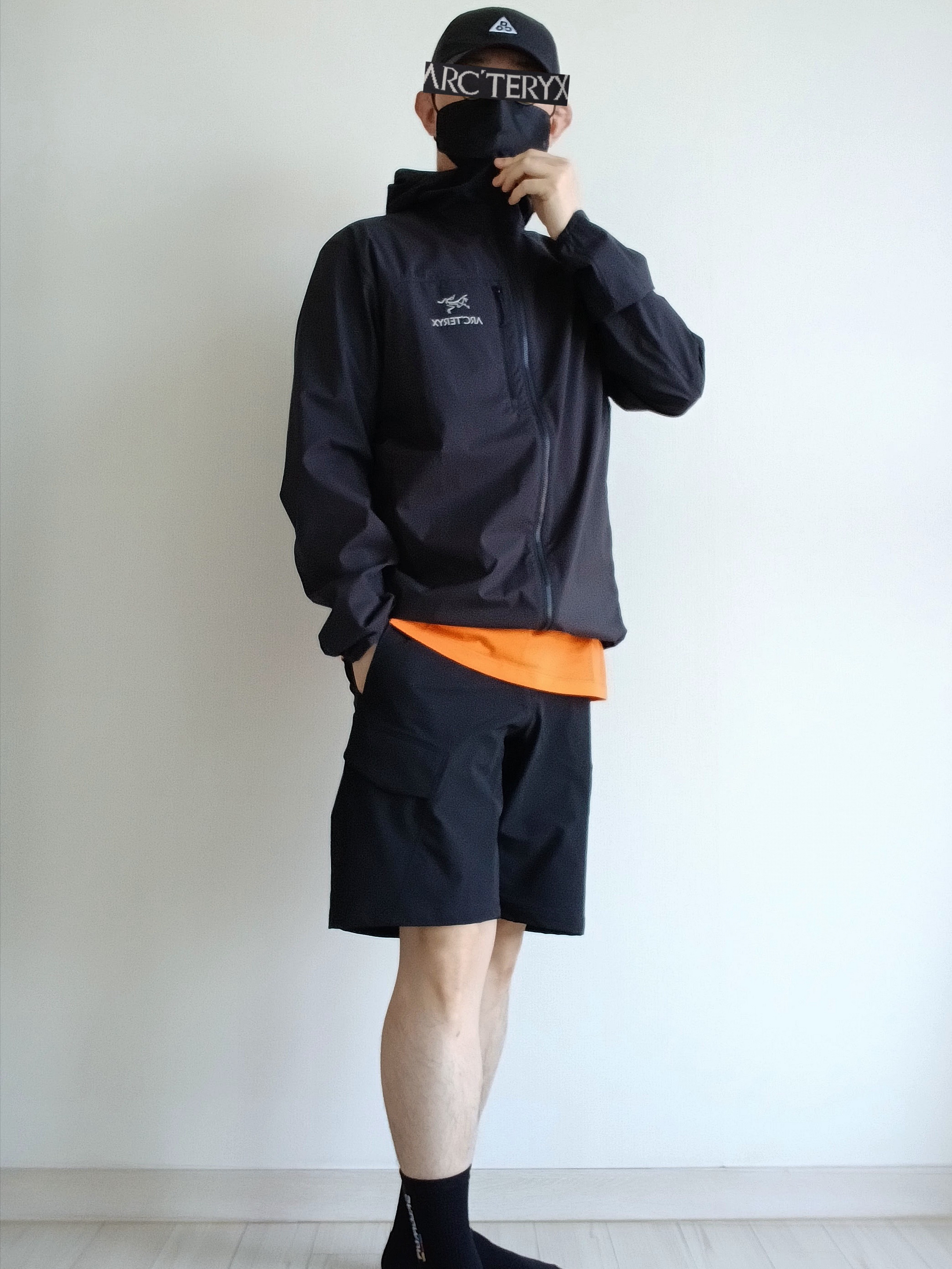Nike ACG Trail Cap Black, Arc'teryx Squamish Hoody Black 착용 스타일 - 2