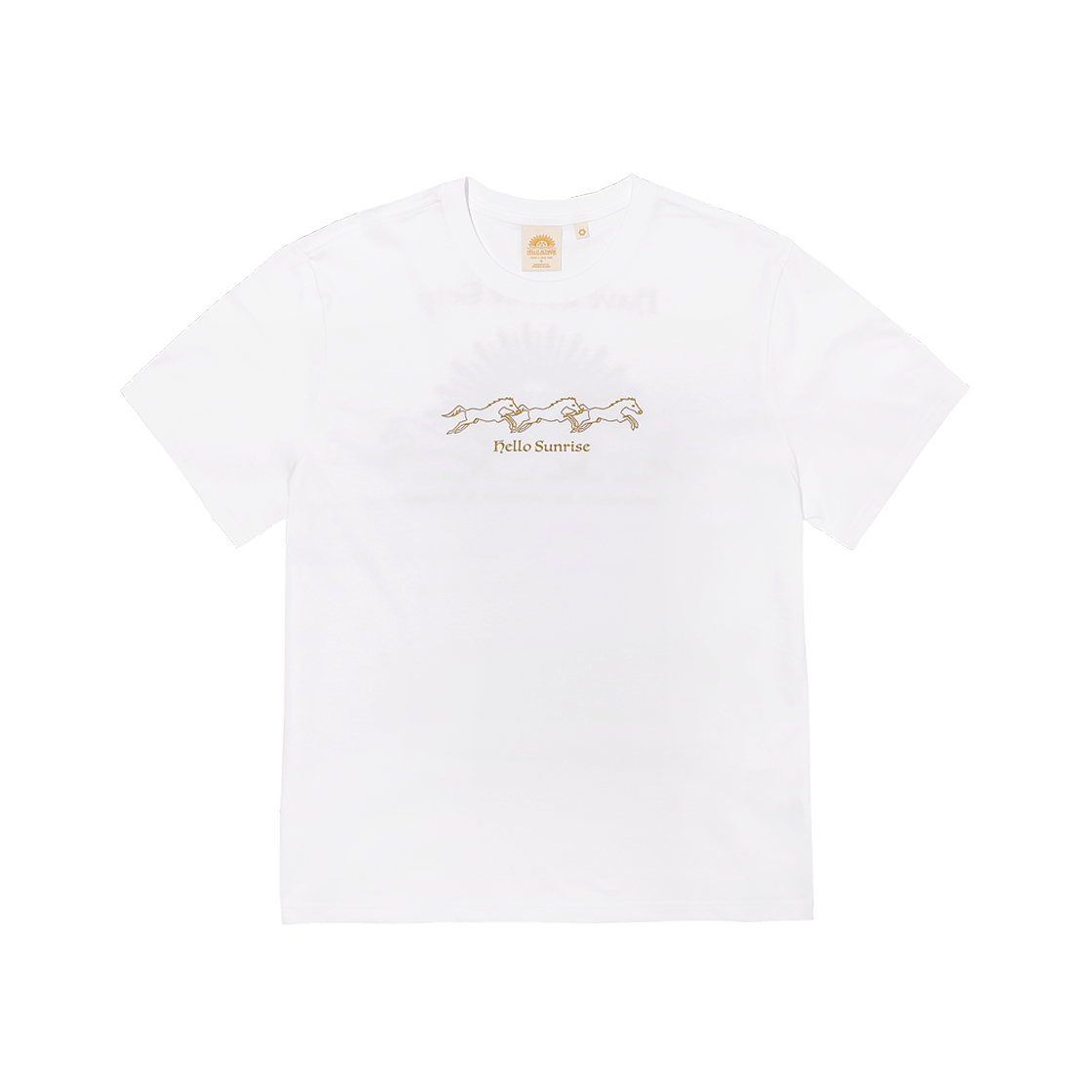 헬로선라이즈 트래블링 홀스 티 화이트(Hello Sunrise Travelling Horse Tee White)