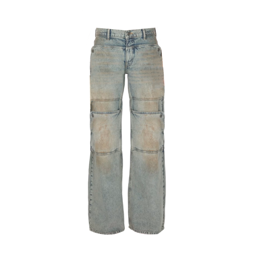 KW5BPADGU06IN Guess USA Women Wide Leg Utility Jeans Blue Multi - 25SS