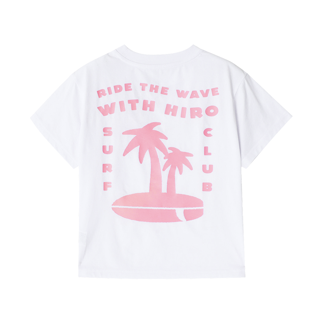 (키즈) 히로 서핑 로고 티셔츠 핑크((Kids) Hiro Surfing Logo T-Shirt Pink)