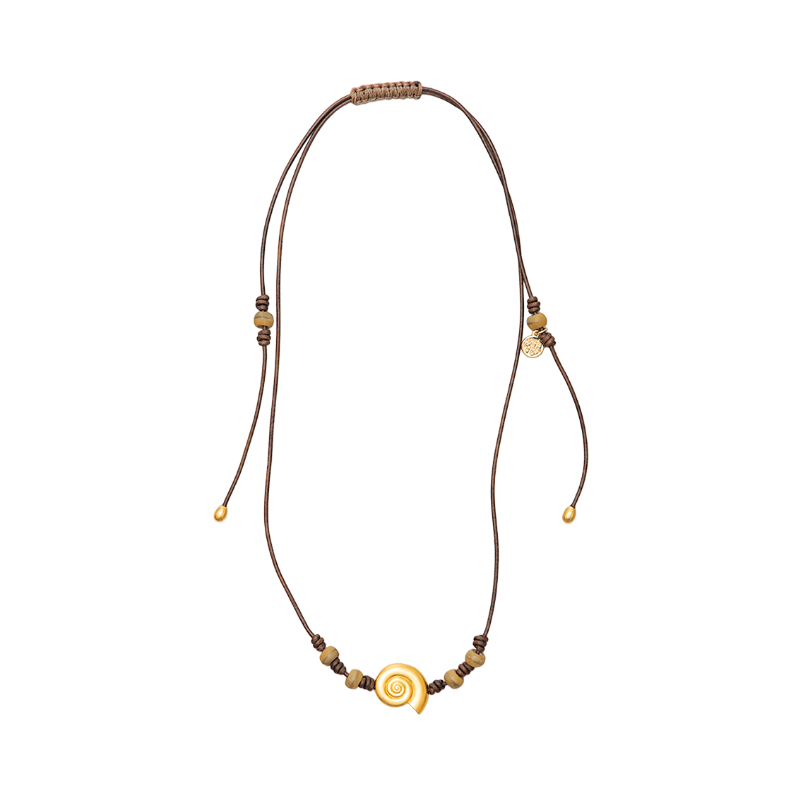 TBH52ABTN009BR TOWTOW.ARCHIVE Concha Necklace Brown
