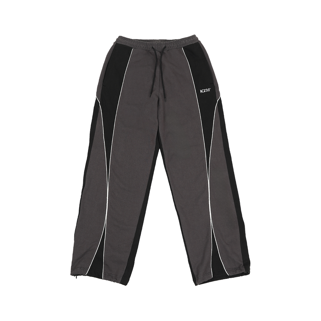 케이지엠 파이핑 컷 와이드 팬츠 차콜