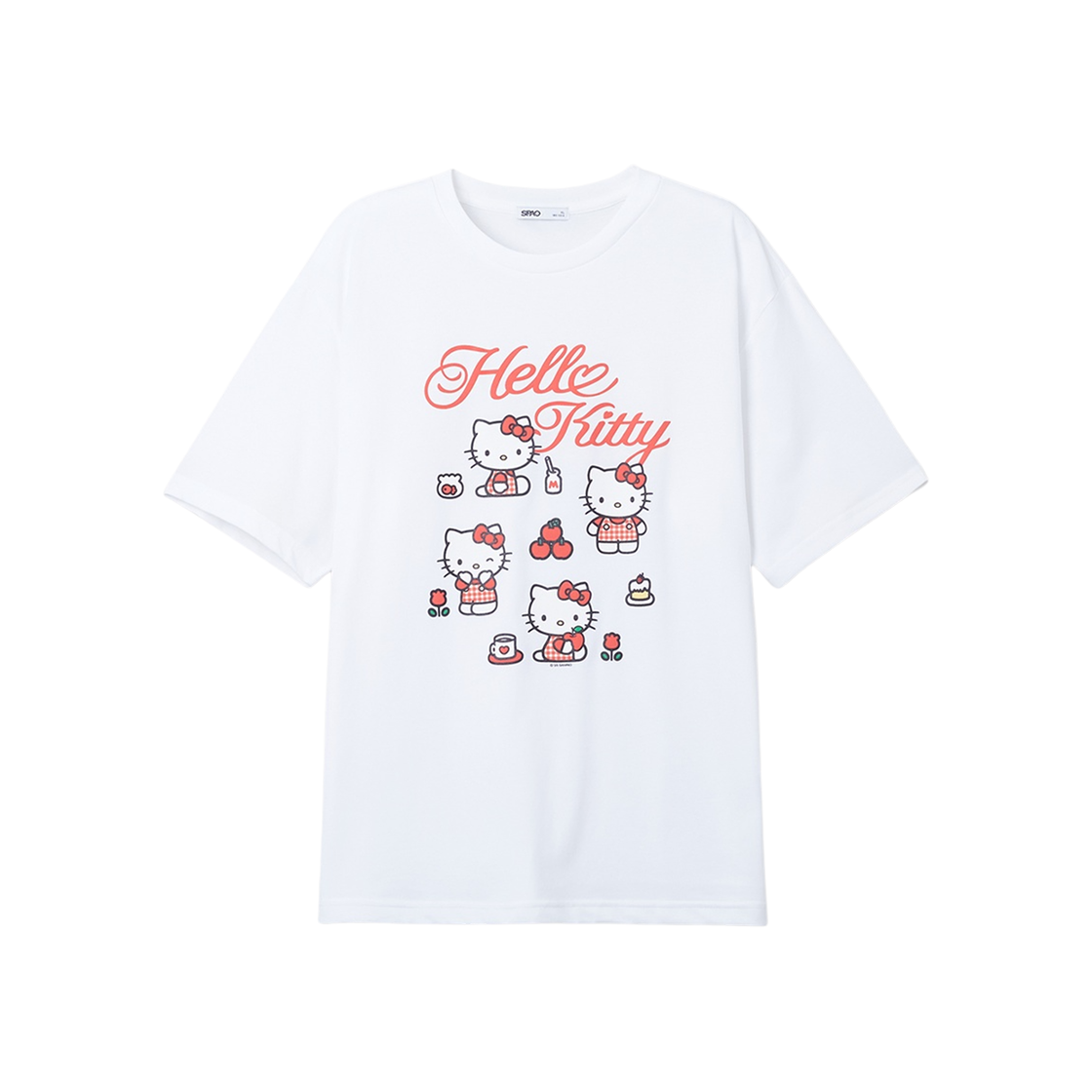 스파오 x 헬로 키티 숏슬리브 티셔츠 레드(Spao x Hello Kitty Short Sleeve T-Shirt Red)