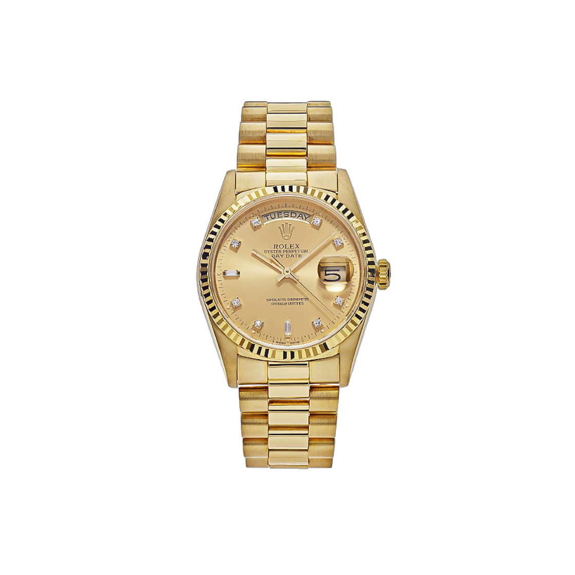 ITTGISEL5F2B Rolex Day-Date 36-18238 Champagne Baguette Diamond 2P+Diamond 8P President - 대표 이미지 #1