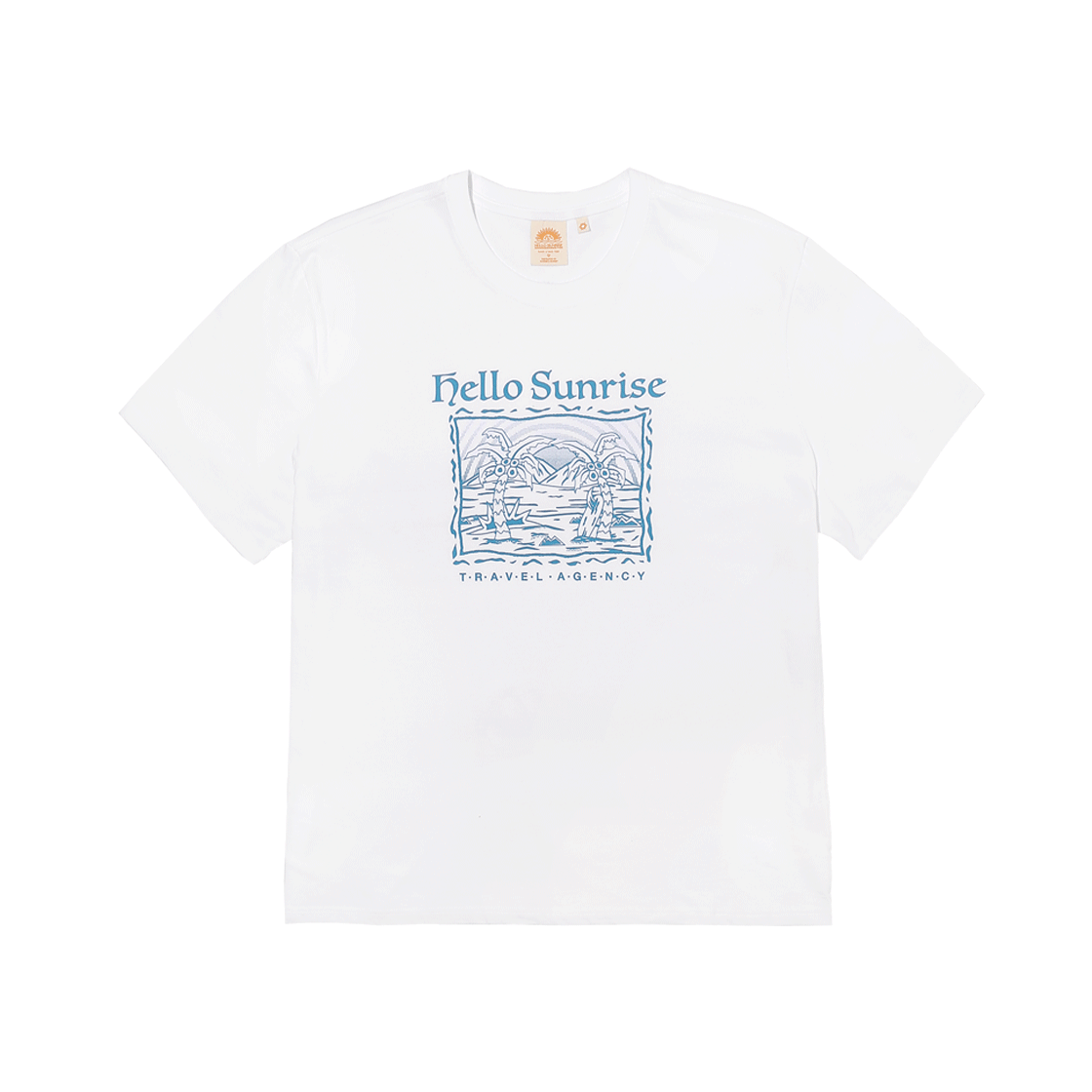 헬로선라이즈 팜 트리 그래픽 티 화이트(Hello Sunrise Palm Tree Graphic Tee White)