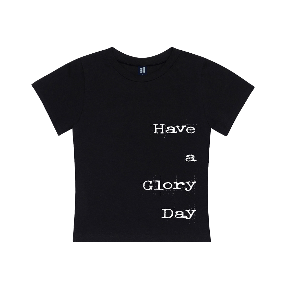 페이지시시 해브 어 글로리 데이 프린팅 슬림핏 반팔티 블랙(pagesiisii Have a Glory Day Print Slim Fit Short Sleeve T-shirt Black) - 1