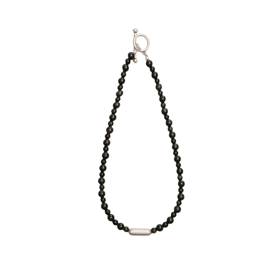 TBH52ABTN008BK TOWTOW.ARCHIVE Pill Logo Symbol Necklace Onyx Black