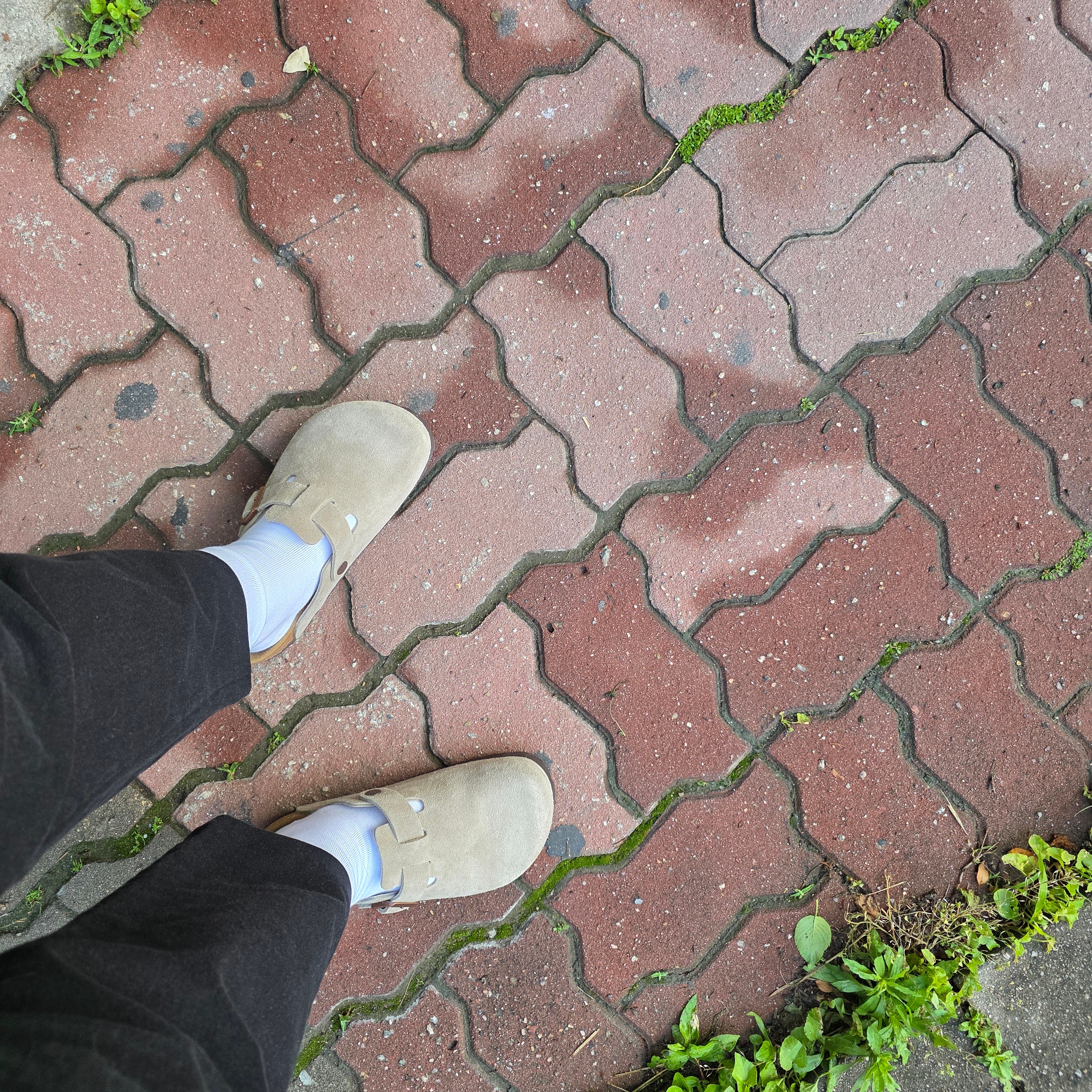 Birkenstock Boston Soft Footbed Taupe - Regular 착용 스타일