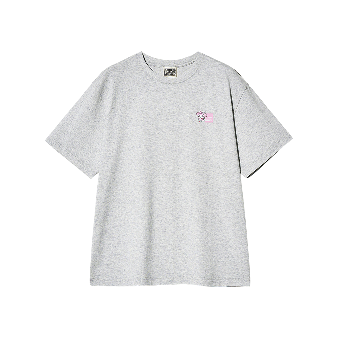 (W) 마리떼 프랑소와 저버 x 마이 멜로디 오버 핏 티셔츠 라이트 헤더 그레이((W) Marithe Francois Girbaud x My Melody Over Fit T-Shirt Light Heather Gray)