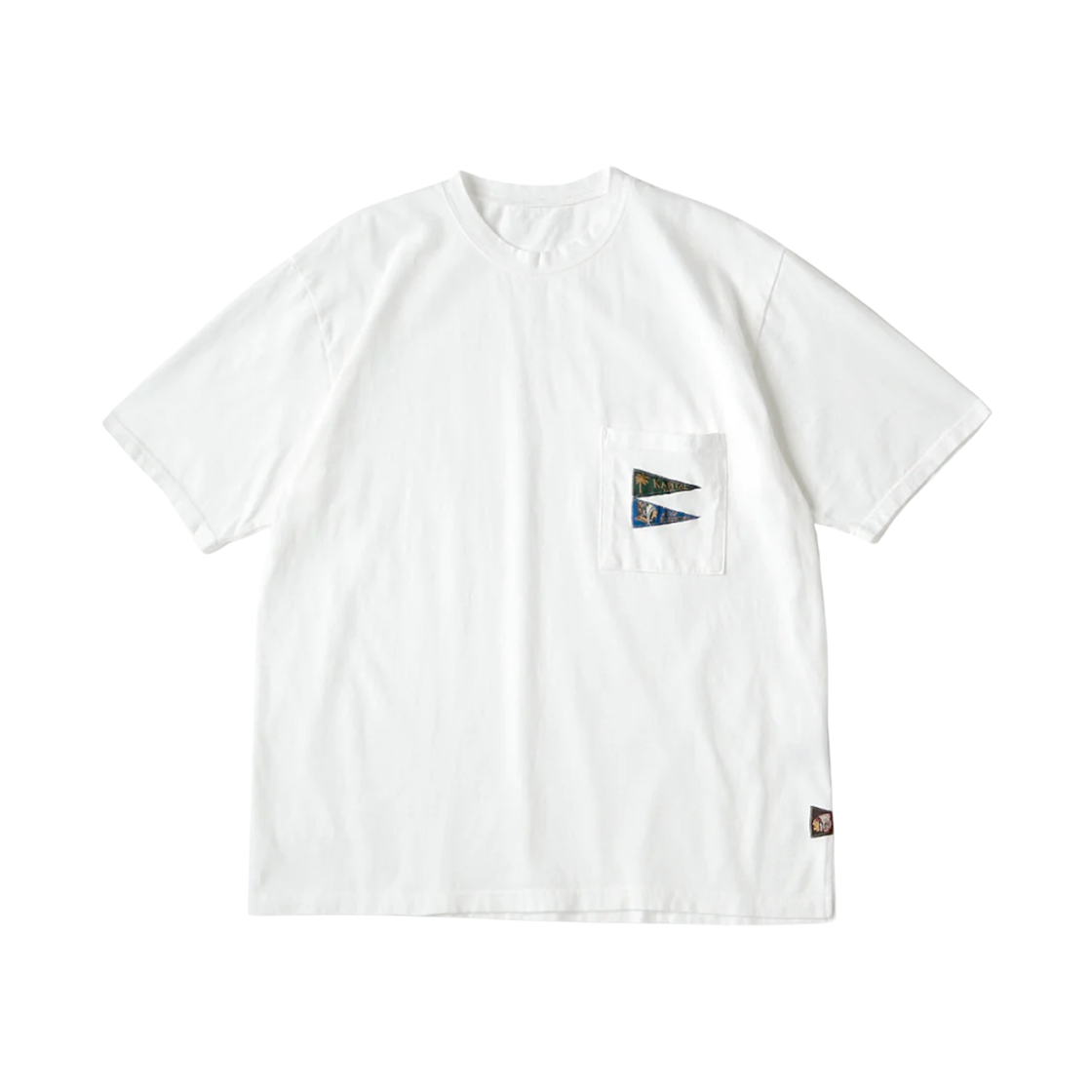 캐피탈 20 저지 패넌트 티셔츠 3 플래그 화이트(Kapital 20 Jersey Pennant T-Shirt 3 Flags White)