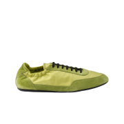 Prada Collapse Re-Nylon and Suede Elasticized Sneakers Lime Green
