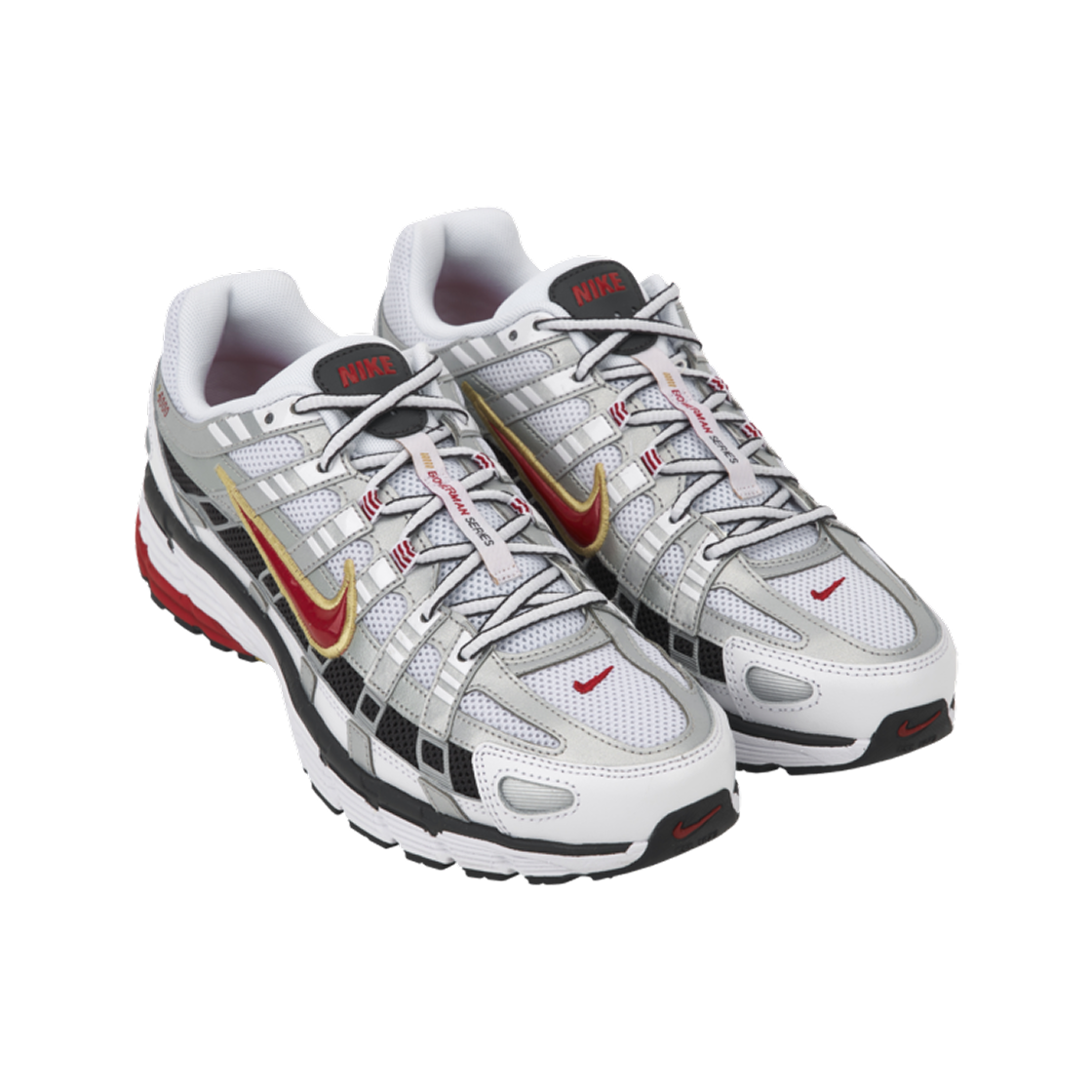 BV1021-101 (W) Nike P-6000 Metallic Silver Red - #4