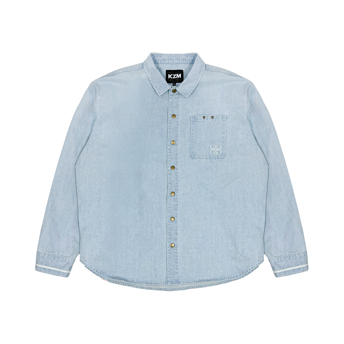 케이지엠 리네아 오버핏 데님 셔츠 스카이블루