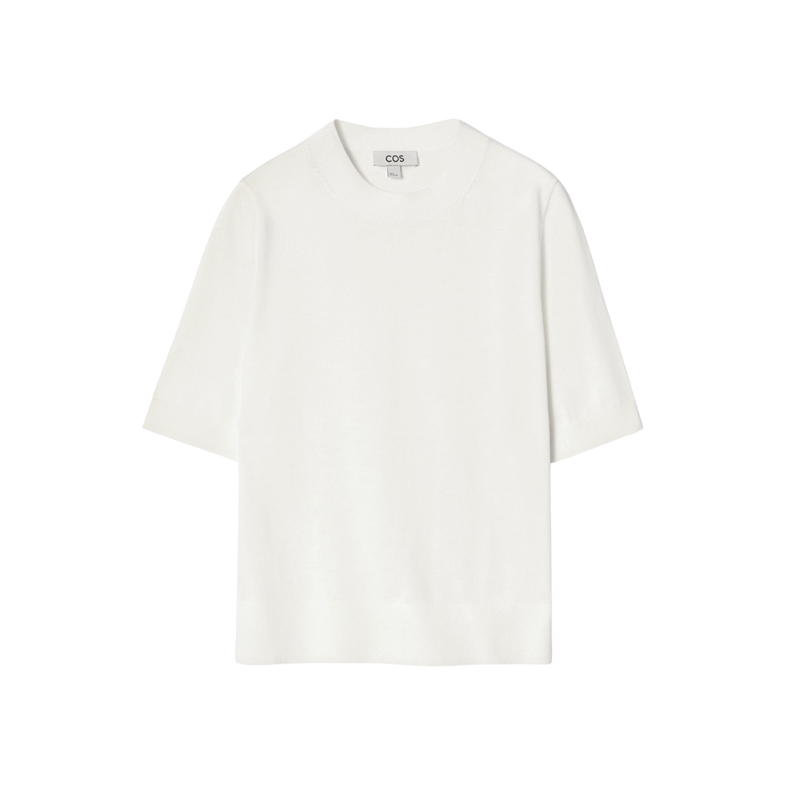(W) 코스 레귤러 니트 티셔츠 오프 화이트((W) COS Regular Knitted T-Shirt Off White)