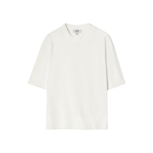 1069400006 (W) COS Regular Knitted T-Shirt Off White