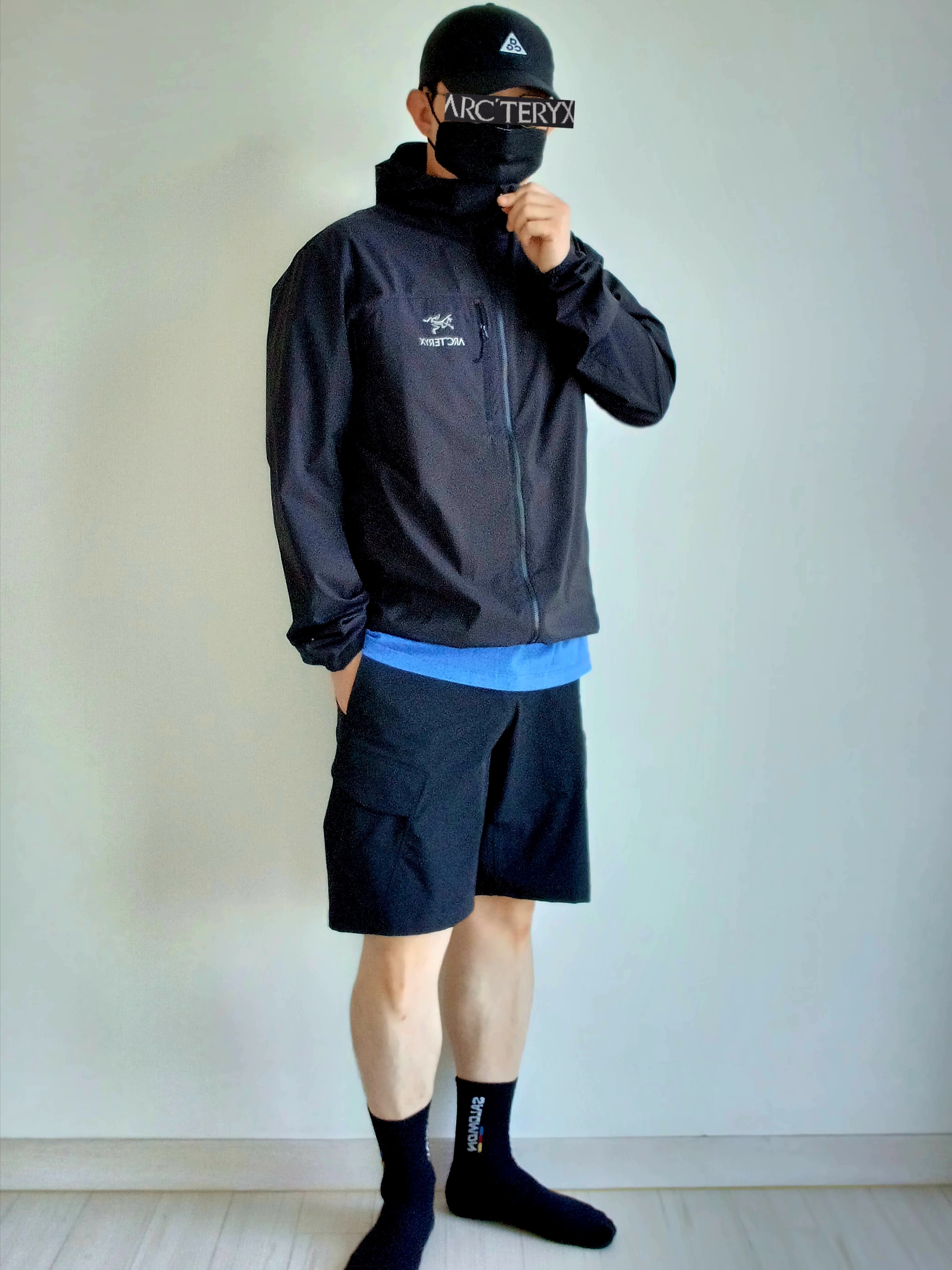 Nike ACG Trail Cap Black, Arc'teryx Squamish Hoody Black 착용 스타일 - 1