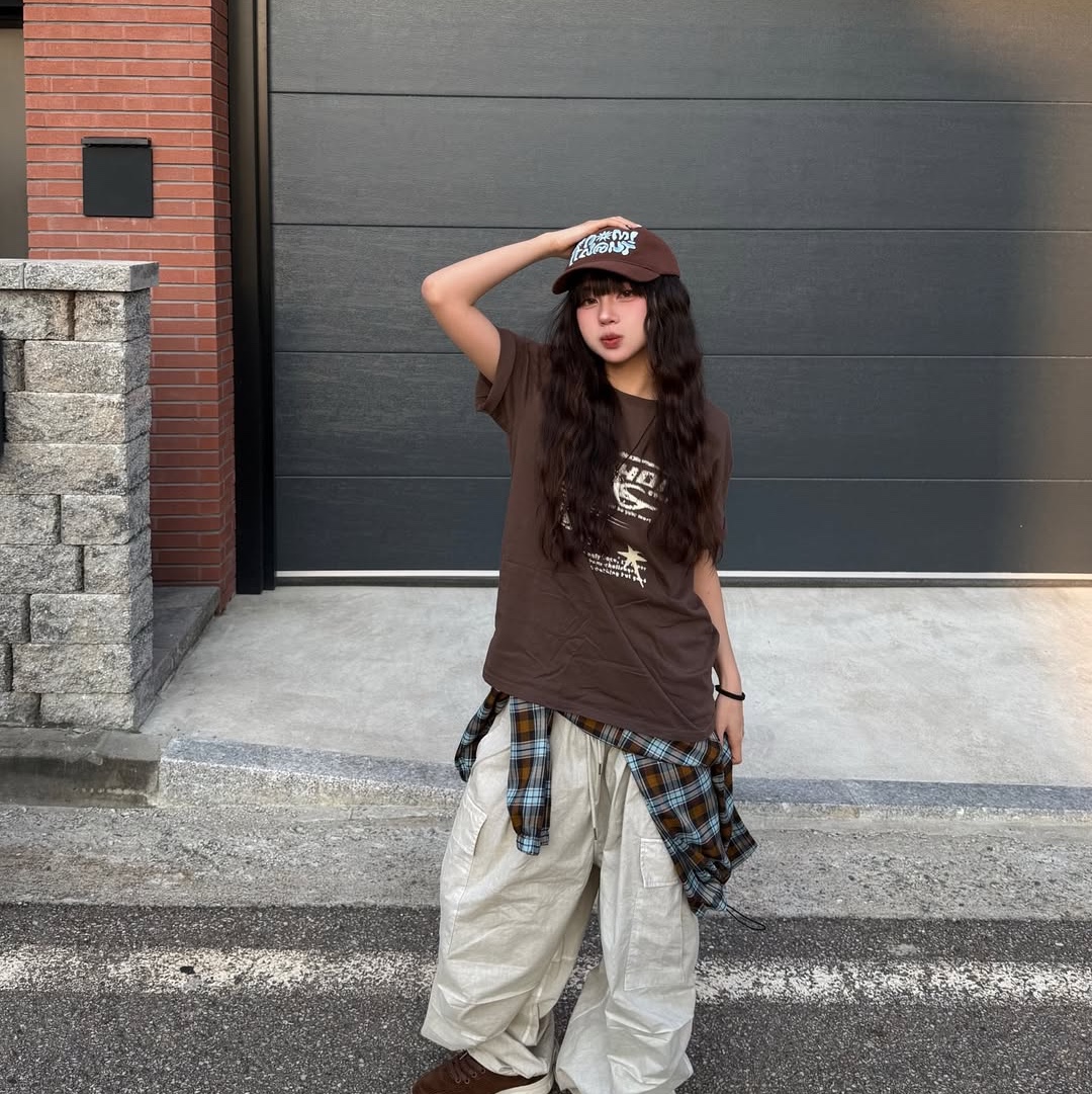 Dominant Star Kids Cap Brown 착용 스타일 - 2