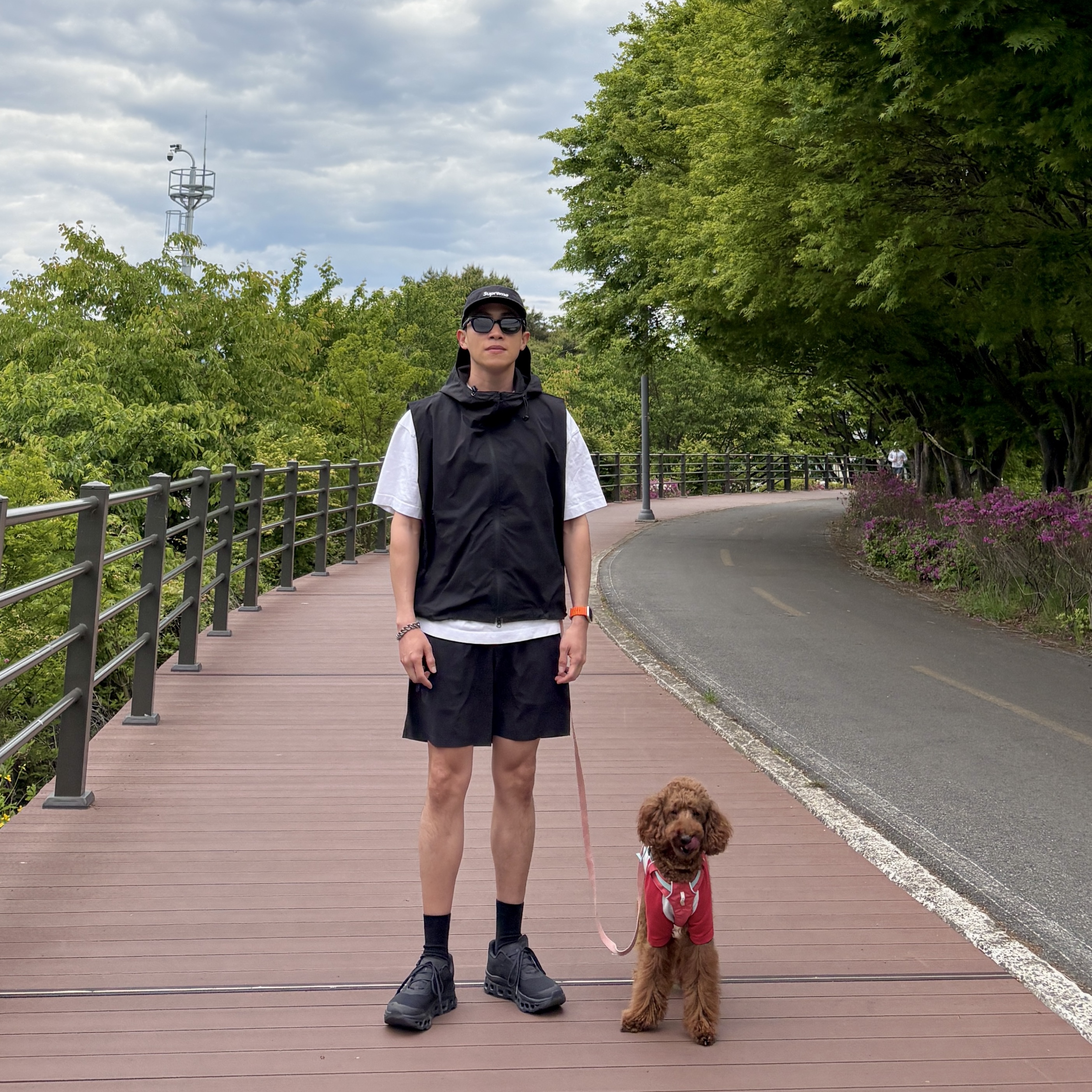Supreme Washed Chino Twill Camp Cap Black - 24SS, Gentle Monster Hovo 01 Black 착용 스타일 - 2