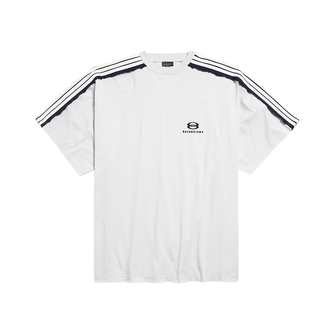 발렌시아가 오버사이즈 티셔츠 더티 화이트 블랙