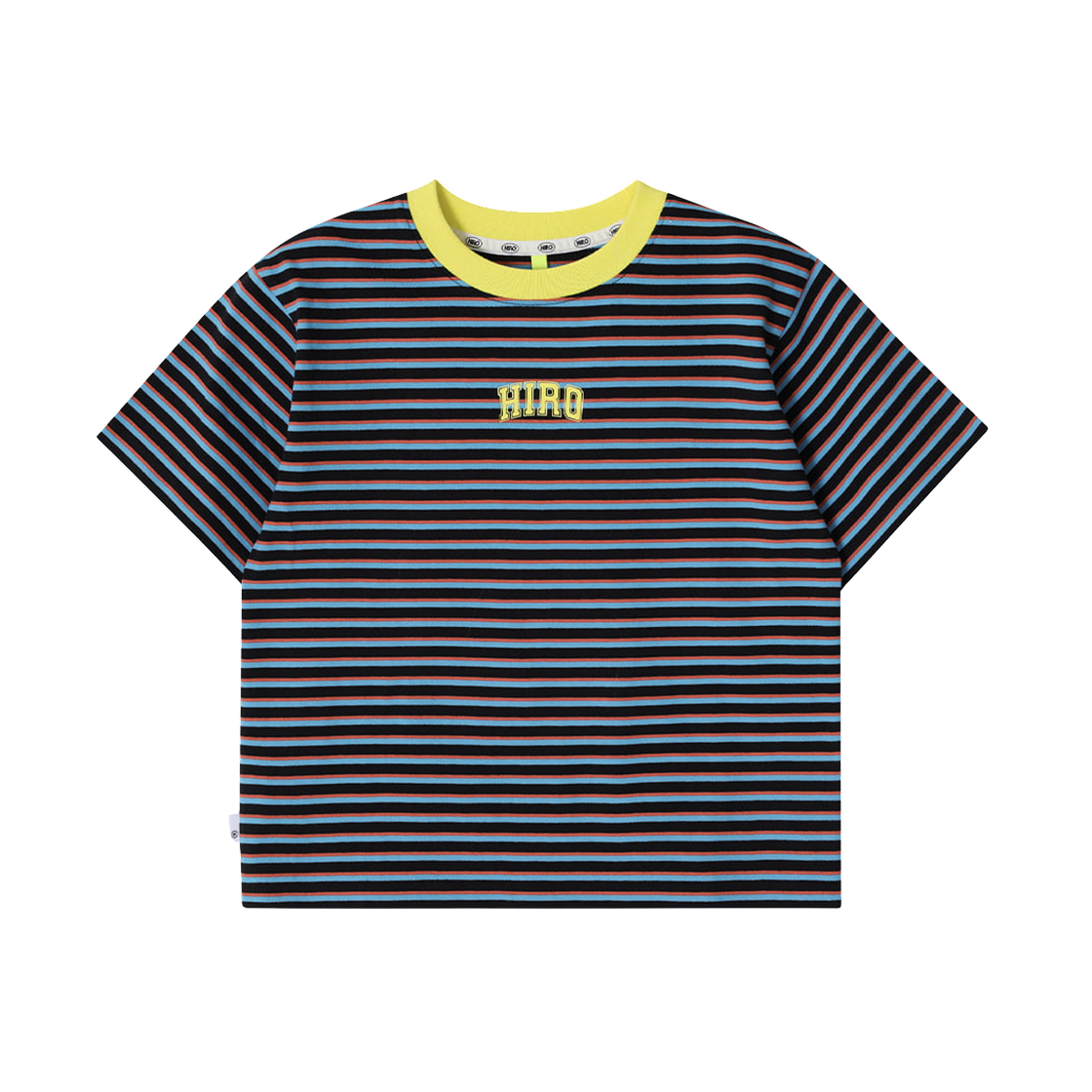 (키즈) 히로 블랭크 스트라이프 티셔츠 블랙((Kids) Hiro Blank Stripe T-Shirt Black)