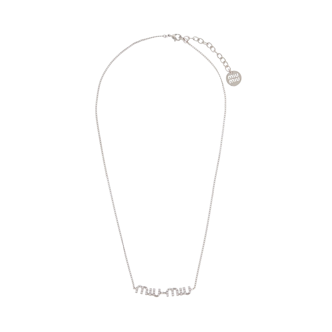 (W) 미우 미우 크리스탈 메탈 네클리스 스틸 크리스탈((W) Miu Miu Crystal Metal Necklace Steel Crystal) - 1